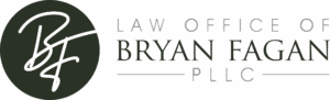 Law office logo of Bryan Fagan PLLC, representing legal services in The Woodlands, Texas, focused on truck accident settlements and legal assistance.