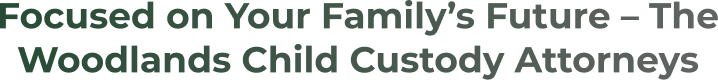 Focused on your family's future, The Woodlands child custody attorneys, emphasizing compassionate legal support for custody issues.